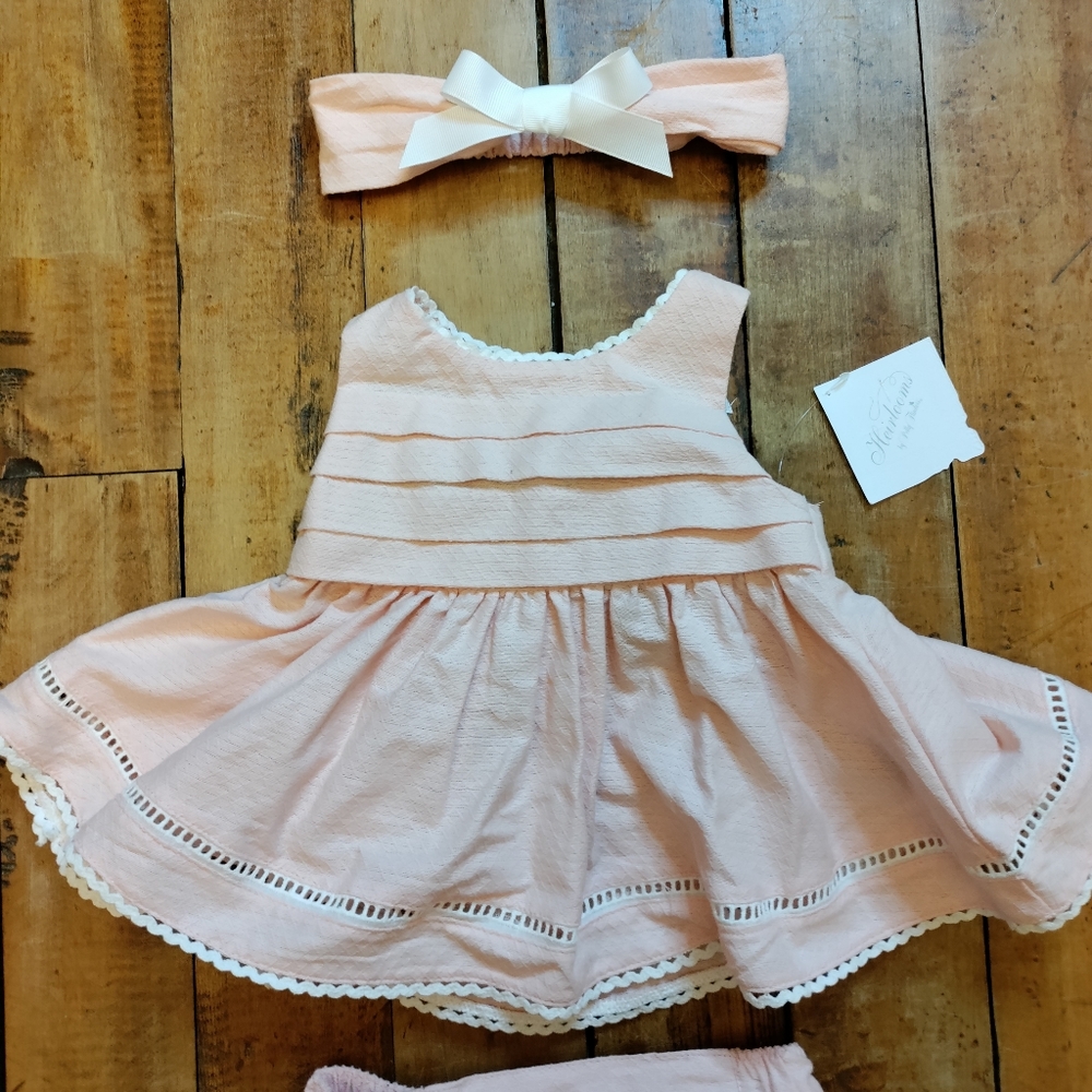 ❤️SOLD❤️ NWT Heirlooms Polly Flinders dress set for baby girl size 6-9 mo… - Picture 2 of 10